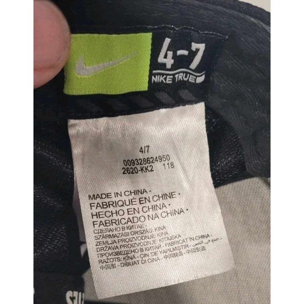 Nike True Kids 4-7 Black Gray Hat Cap Athletic Adjustable Casual Outdoors Snaps